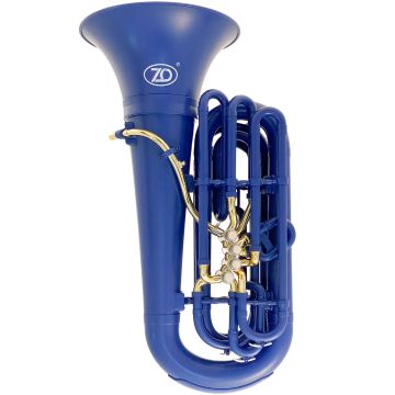 Tuba plastica ZO ZTU20 3/4 Hybrid blu opaco e pistoni oro in ottone