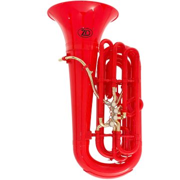 Tuba plastica ZO ZTU20 3/4 Hybrid rosso e pistoni oro in ottone
