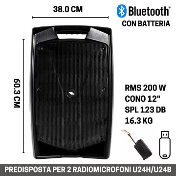 Box bluetooth Proel V12FREE mp3 12" 400w