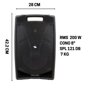 "Proel V8 PLUS diffusore da 400w - 8"" - SPL 121 db black "