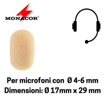 Antivento Monacor WS-300 17x29mm - 4/6Ø