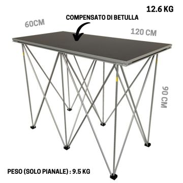 Tavolo DJ ZZIPP ZZTMDJ120 ripiegabile 60x120x90cm