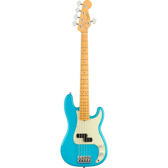 Fender American Professional II Precision V MN Miami blue con custodia main product photo