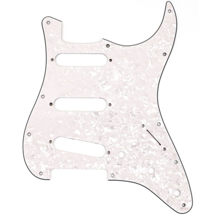 FENDER Strat Pickguard SSS Standard White Pearl main product photo