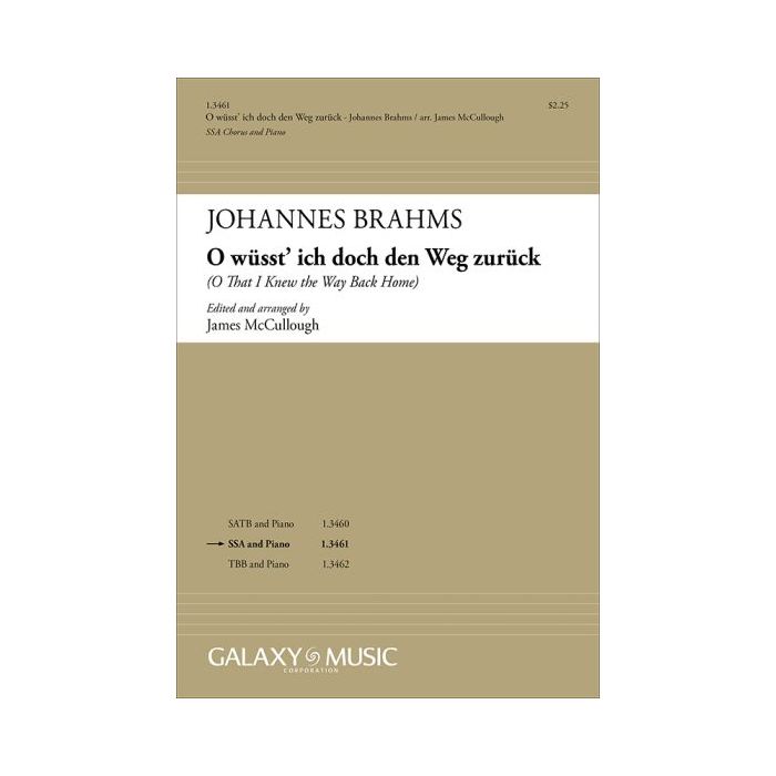 J.Brahms O Wusst'ich doch den Weg zuruck per Piano e Coro main product photo