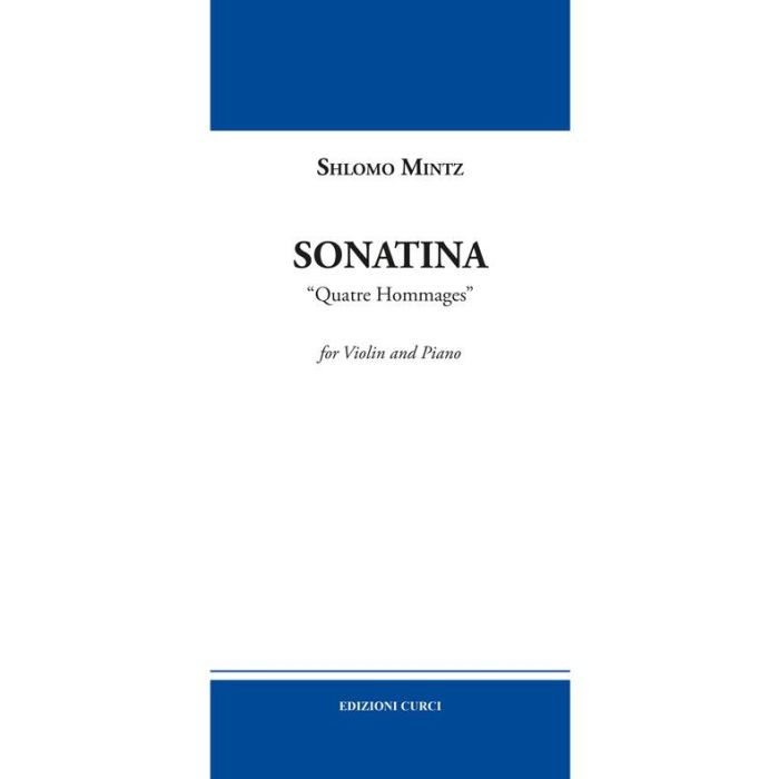 Mintz Sonatina Quatre Hommages per violino e piano main product photo