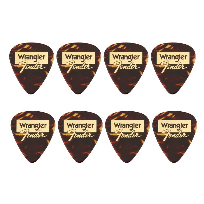 Blister plettri Fender 351 shape Wrangler tortoiseshell medium 8pz main product photo