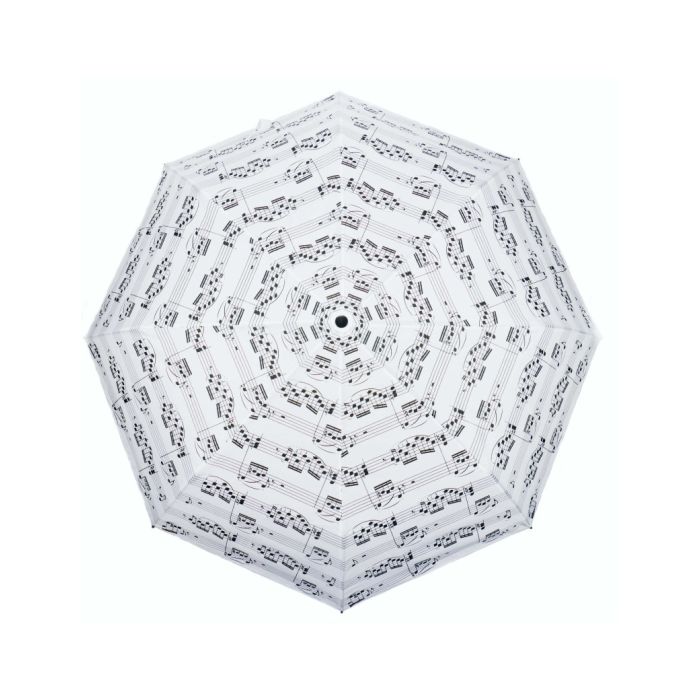 Ombrello pieghevole bianco con note nere Agifty main product photo