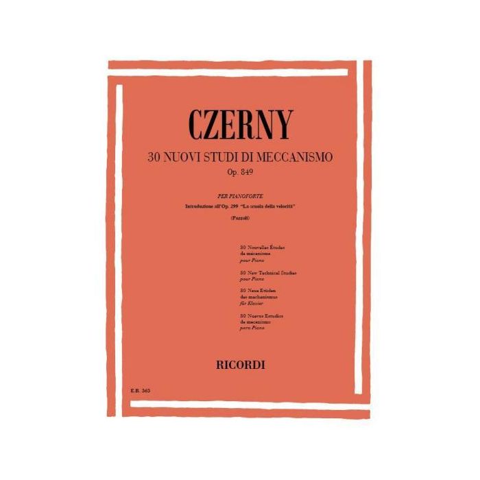 C. Czerny 30 Nuovi Studi di Meccanismo Op.849 main product photo