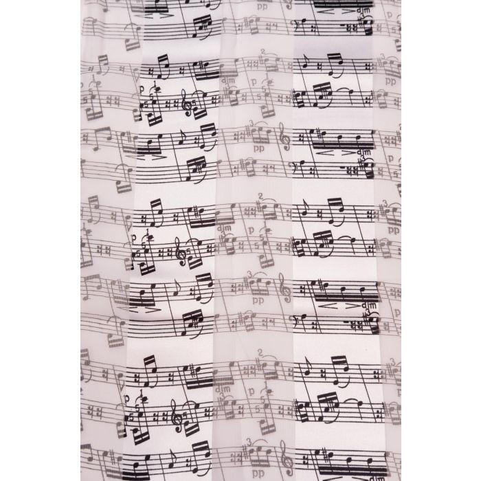 Foulard con note di Bach con strisce di raso Bianco 35x150cm Musikboutique main product photo