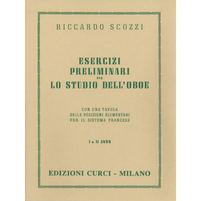 Scozzi Esercizi preliminari studio oboe main product photo