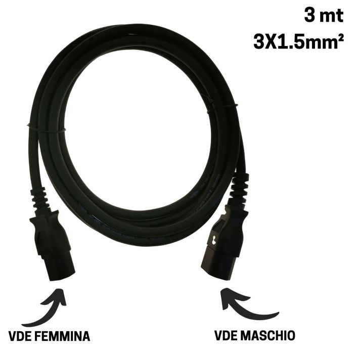 Prolunga Elettrica VDE maschio VDE femmina 3 mt Dap Audio 90446 3x1.5mm2 main product photo