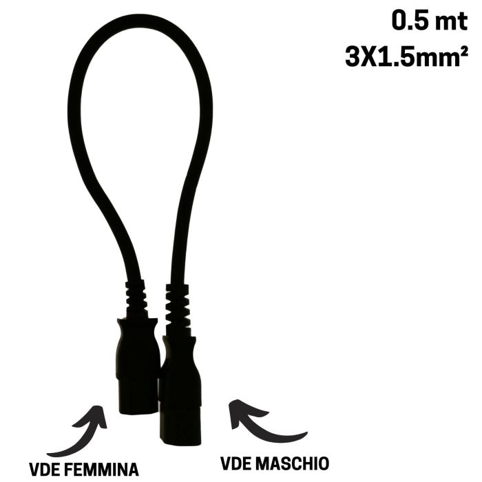 Prolunga Elettrica VDE maschio VDE femmina 0,5 mt SHOWTEC 90468 3x1.5mm2 main product photo