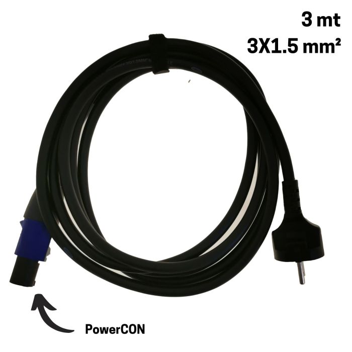 Cavo alimentazione PowerCON 3 mt Showtech 90601 3x1.5mm2 main product photo