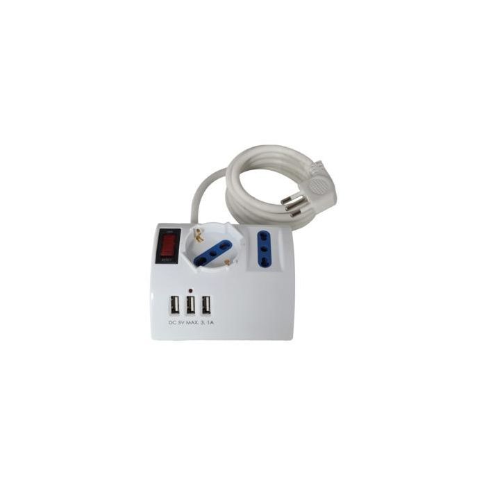 Multipresa 3 prese + 3 USB Karma CC 9578 3 prese main product photo