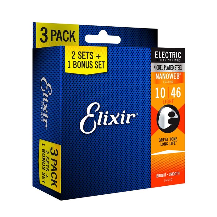 Corde Elettrica 3 pack Elixir Nanoweb Nickel Plated Steel Light 10-46 main product photo