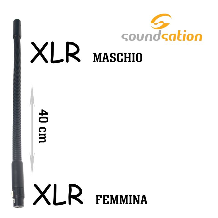 Tubo Flessibile Soundsation GKXLR-16-BK in metallo 16" 40cm xlr-xlr nero main product photo