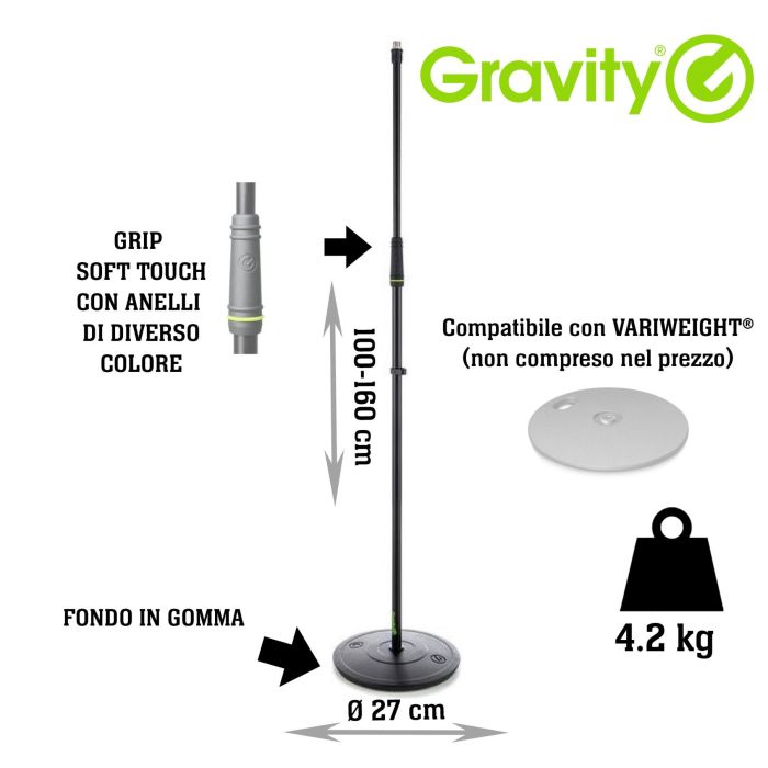 Asta Microfono dritta Gravity MS 23 main product photo