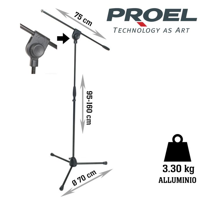 Asta Microfono giraffa Proel PRO100BK main product photo