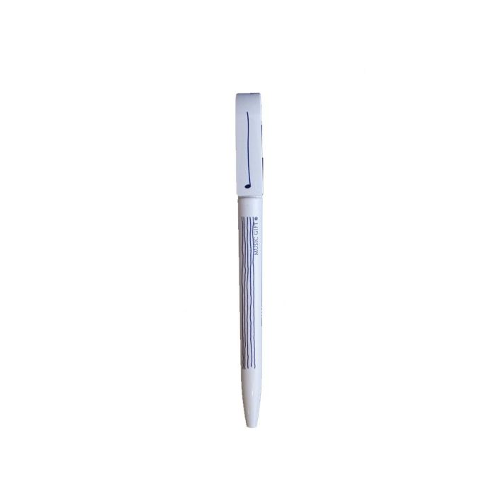 Penna a sfera Music-Gift white con nota da un quarto main product photo