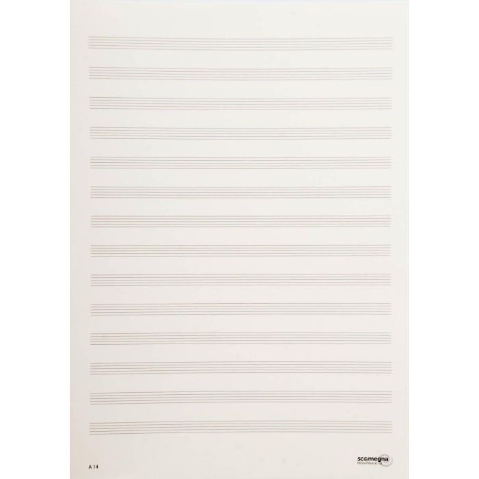 Foglio pentagrammato 14 righi 4 pagine 32x23,5 cm main product photo
