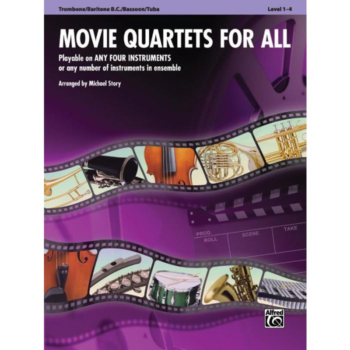 Movie Quartets for All - Horn in F Arr. Michael Story Book Troambone baritone - Euphonium - Bassoon main product photo