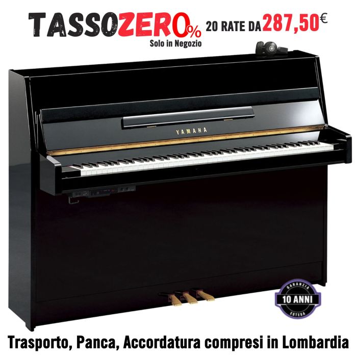 Pianoforte verticale silent Yamaha B1 SC3 nero lucido main product photo