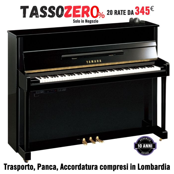 Pianoforte Verticale Silent Yamaha B2 SC3 nero lucido cm 113 main product photo