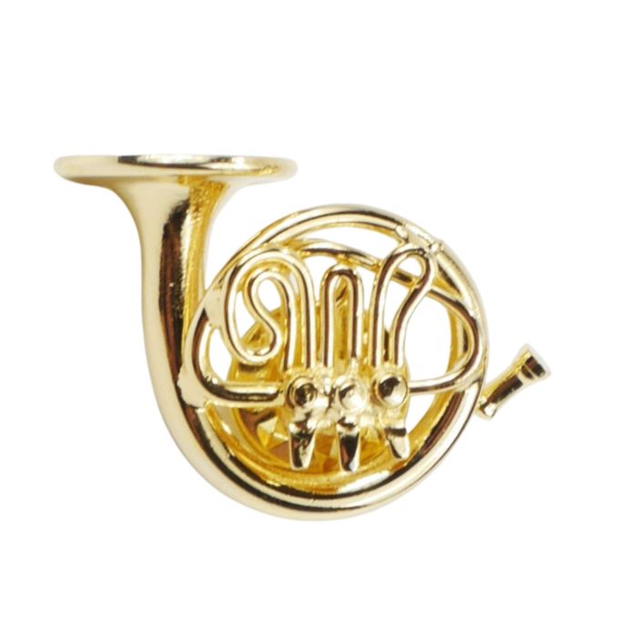 Spilla Corno placcata oro 2.5 cm con custodia regalo Agifty main product photo