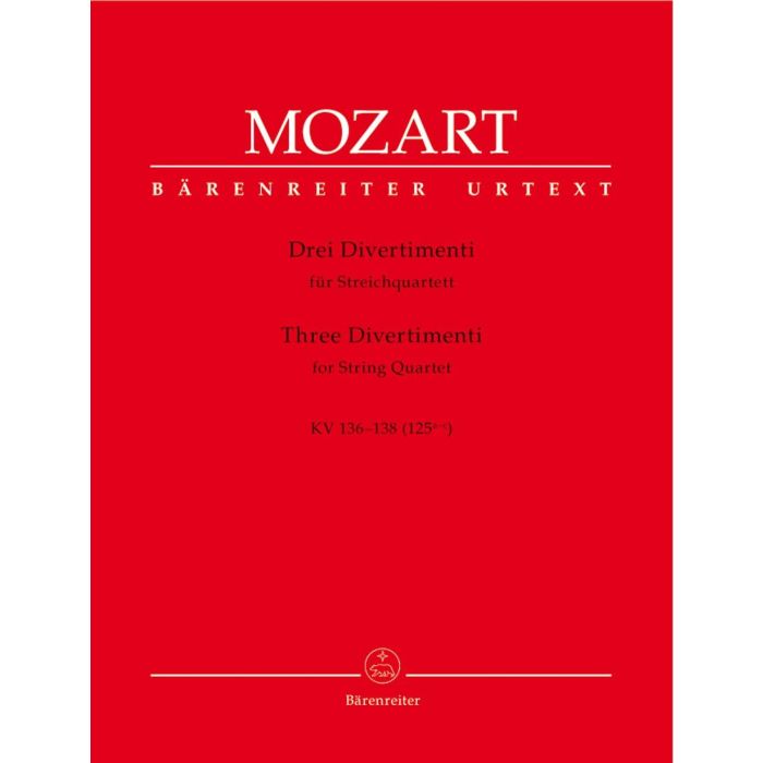Three Divertimenti KV136-138 Wolfgang Amadeus Mozart Set of Parts - Quartetto di archi main product photo