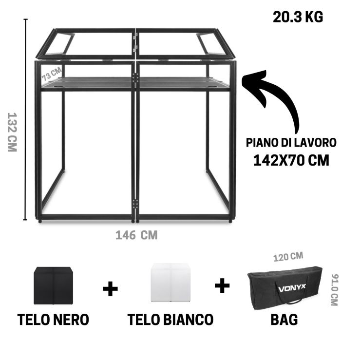 Vonyx DB3 DJ BOOTH main product photo