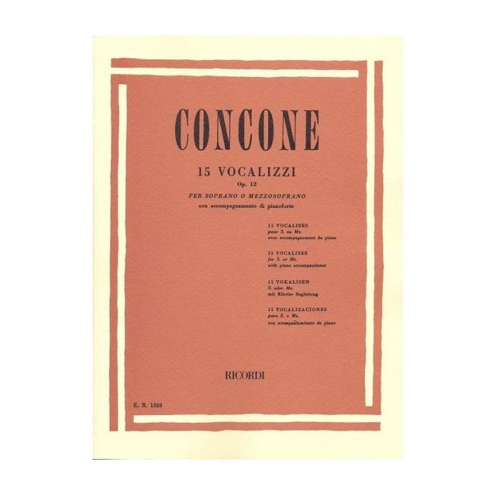 G.Concone 15 Vocalizzi Op.12 per Soprano e Mezzosoprano main product photo