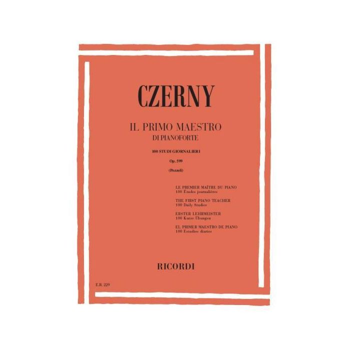 C.Czerny Il primo maestro di Pianoforte 100 studi giornalieri Op.599 main product photo