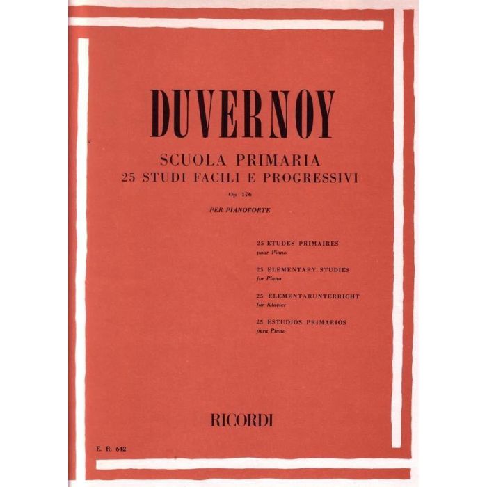 J.B.Duvernoy Scuola Primaria 25 studi facili progressivi op.176 main product photo