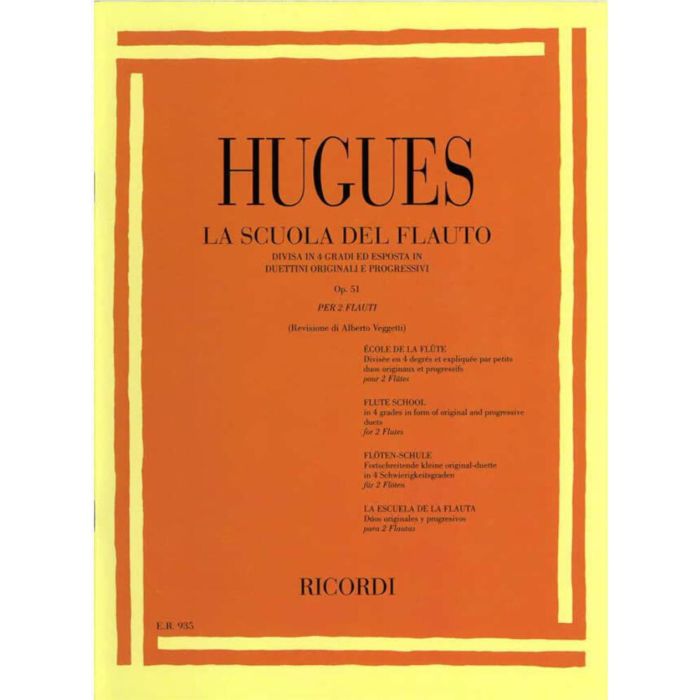 L.Hugues La Scuola del Flauto Op.51 per 2 Flauti I grado main product photo