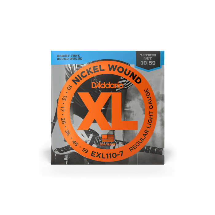 Corde elettrica D`Addario EXL110-7 nickel wound 7 corde regular light 10-59 main product photo