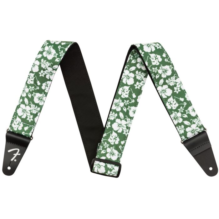 Tracolla chitarra Fender Hawaiian green floral main product photo