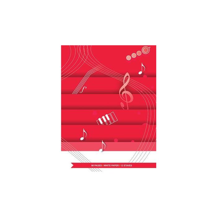 Quaderno pentagrammato 12 righi 96 pagine bianche con spirale rosso main product photo