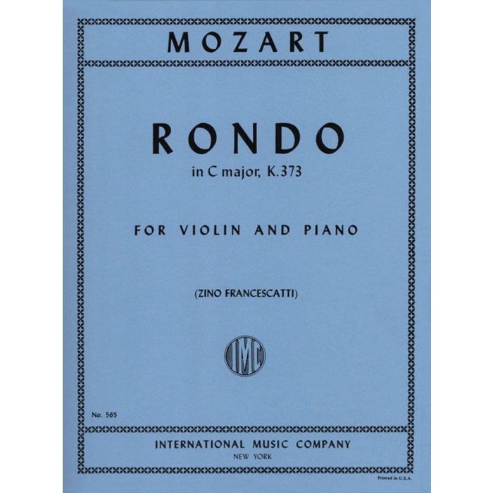 Rondò K 373 Do Francescatti Wolfgang Amadeus Mozart book Violino e Pianoforte main product photo