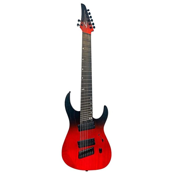 Legator Ninja crimson Chitarra Elettrica 8 corde con borsa main product photo