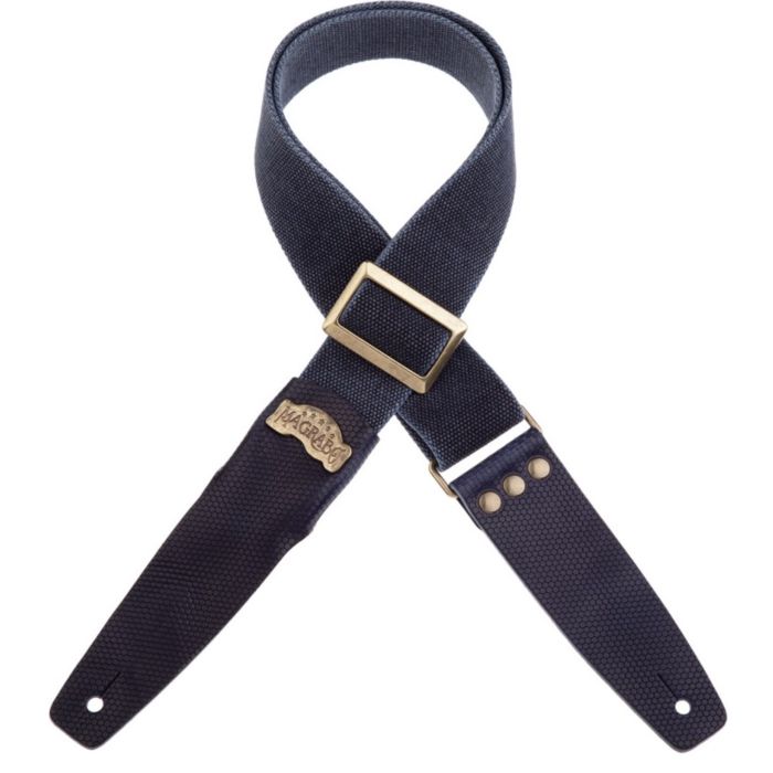 Tracolla chitarra Magrabo' Stripe SC cotone lavato blu fibbia ottone 5cm main product photo