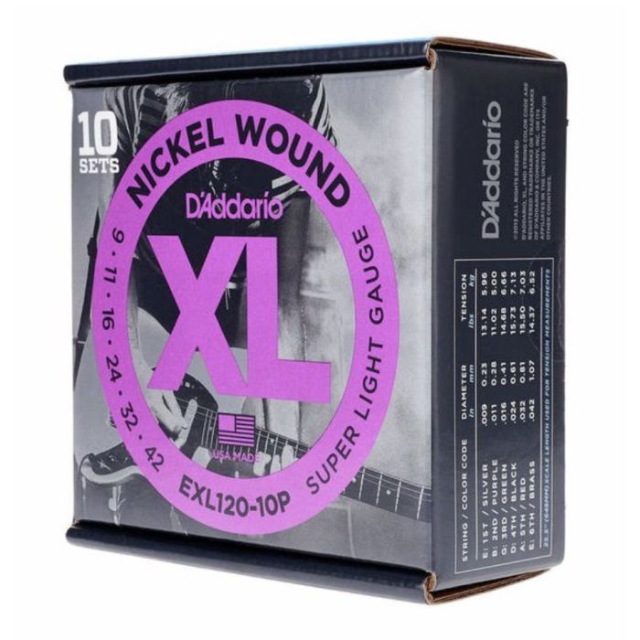 D'Addario EXL120 - 10 Pack Electric Guitar Strings main product photo