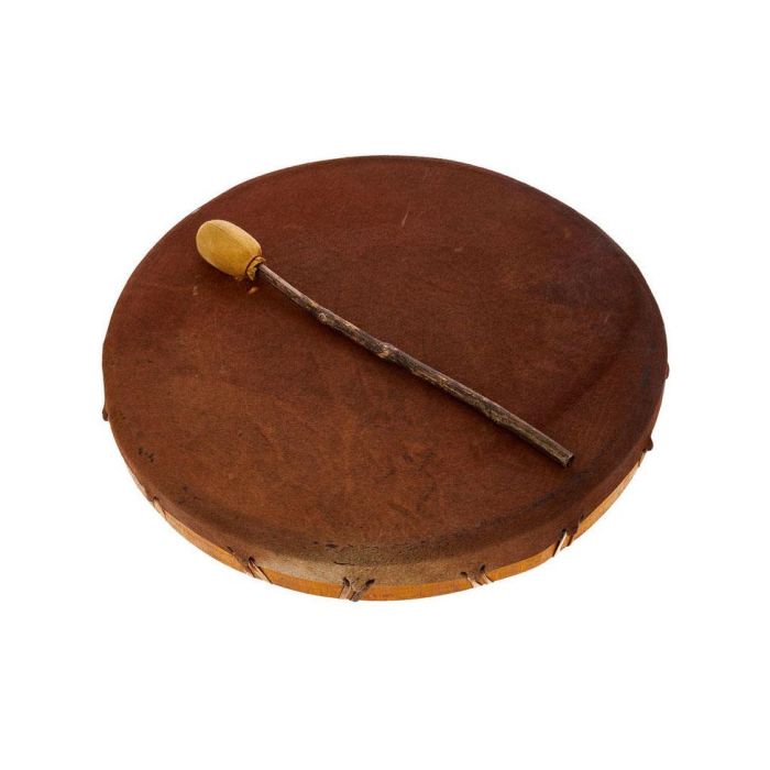 Shaman Drum 45cm Terre' pelle capra rotondo con battente main product photo