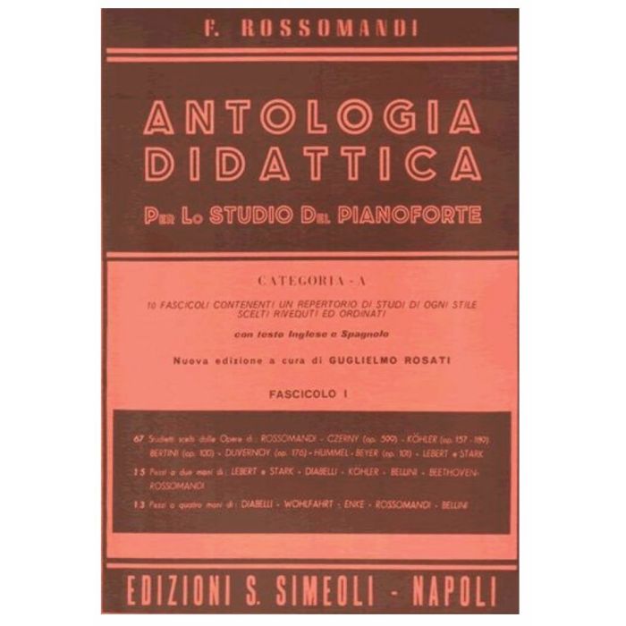 Antologia Didattica Cat.A Vol 1 F. Rosomandi Book Pianoforte main product photo
