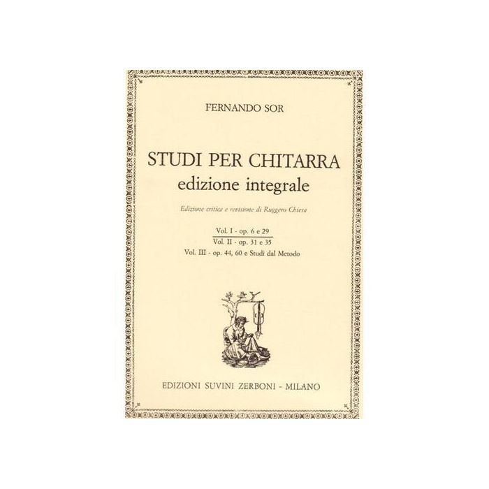 Sor Studi per chitarra vol. 1 op. 6-29ed. integrale rev. Ruggero Chiesa main product photo