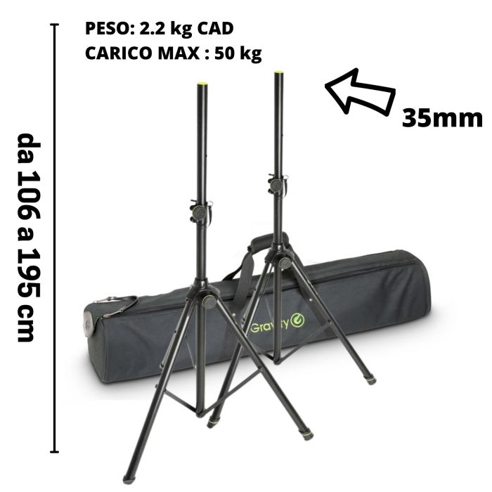 Coppia Supporto Casse Gravity SS 5211 B SET 1 con borsa main product photo
