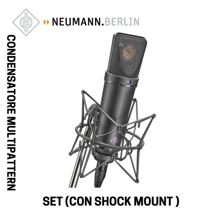 Neumann U87 Ai MT con sospensione elastica Rycote nero main product photo